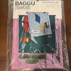 BAGGU Peanuts Go Pouch Set NWT
